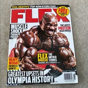Flexi Men's Fitness Magazine Cover with Red, Black, Yellow Accents. Ventige